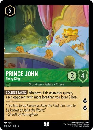 Prince John - Phony King (83/204) - Into the Inklands Cold Foil - Poke-Collect