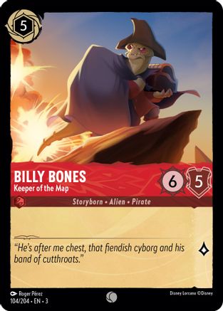 Billy Bones - Keeper of the Map (104/204) - Into the Inklands Cold Foil