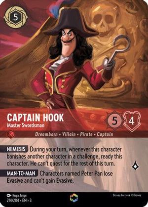 Captain Hook - Master Swordsman (Enchanted) (214/204) - Into the Inklands Holofoil