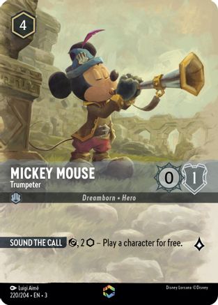 Mickey Mouse - Trumpeter (Enchanted) (220/204) - Into the Inklands Holofoil - Poke-Collect