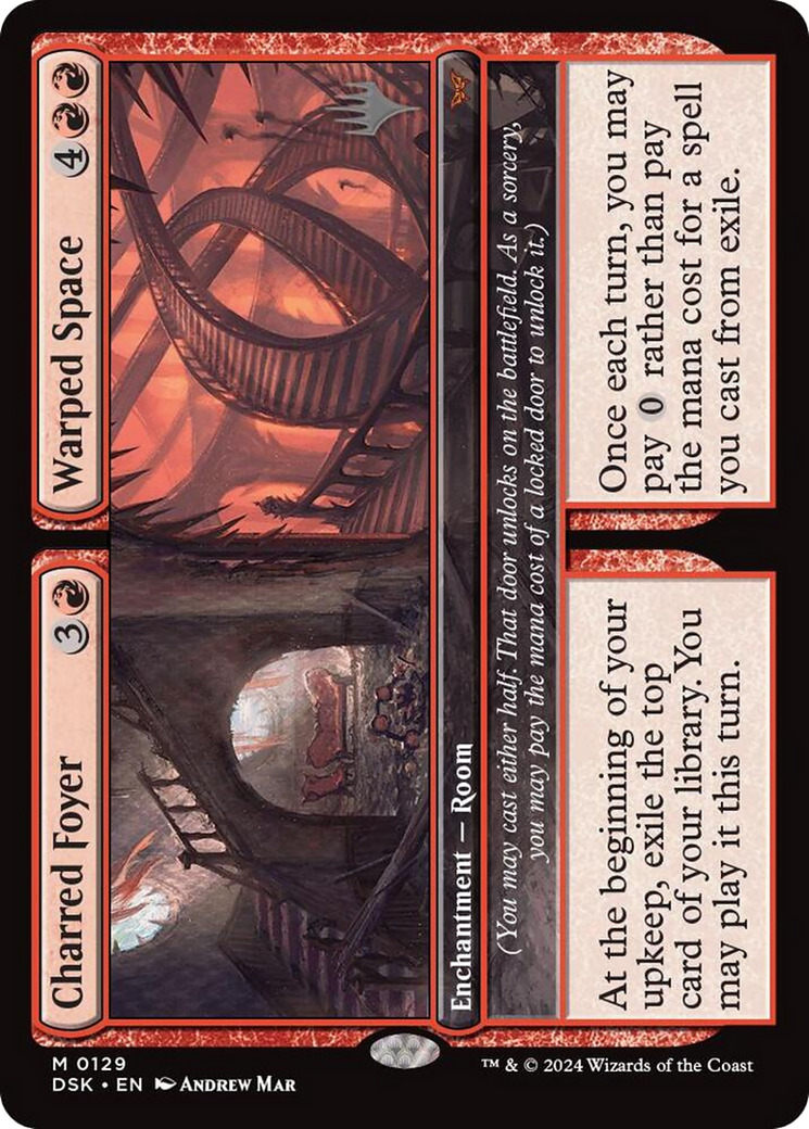 Charred Foyer // Warped Space (PPDSK-129) - Duskmourn: House of Horror Promos Foil - Poke-Collect