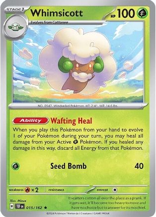 Whimsicott 15 - SV05 Temporal Forces Holofoil - Poke-Collect
