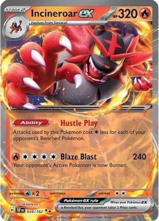 Incineroar ex - 034/162 34 - SV05 Temporal Forces Holofoil - Poke-Collect