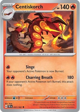 Centiskorch 37 - SV05 Temporal Forces Reverse Holofoil - Poke-Collect