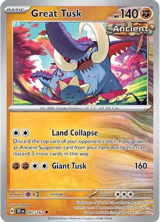 Great Tusk - 097/162 97 - SV05 Temporal Forces Reverse Holofoil - Poke-Collect