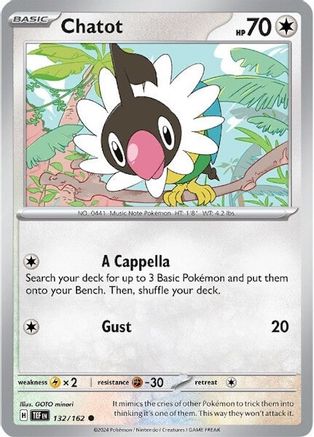 Chatot - 132/162 132 - SV05 Temporal Forces Reverse Holofoil - Poke-Collect