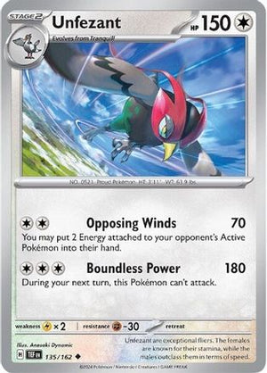 Unfezant 135 - SV05 Temporal Forces Reverse Holofoil - Poke-Collect