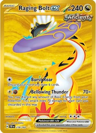 Raging Bolt ex - 218/162 218 - SV05 Temporal Forces Holofoil - Poke-Collect