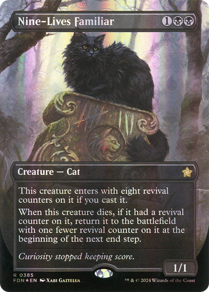 Nine-Lives Familiar (FDN-385) - Foundations (Borderless) Foil - Poke-Collect