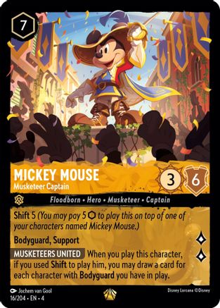 Mickey Mouse - Musketeer Captain (16/204) - Ursulas Return Cold Foil