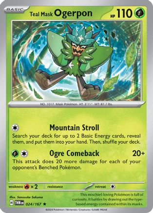 Teal Mask Ogerpon 24 - SV06 Twilight Masquerade Reverse Holofoil - Poke-Collect