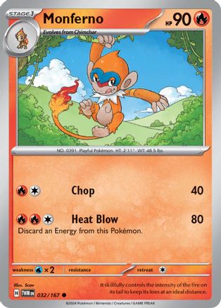 Monferno 32 - SV06 Twilight Masquerade Reverse Holofoil - Poke-Collect
