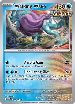Walking Wake 63 - SV06 Twilight Masquerade Reverse Holofoil - Poke-Collect