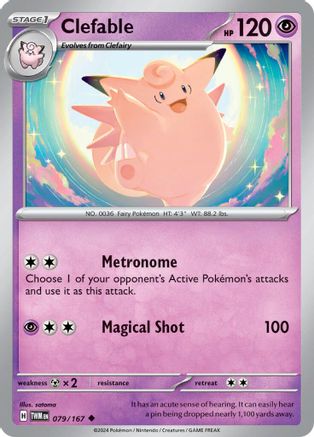 Clefable 79 - SV06 Twilight Masquerade Reverse Holofoil - Poke-Collect