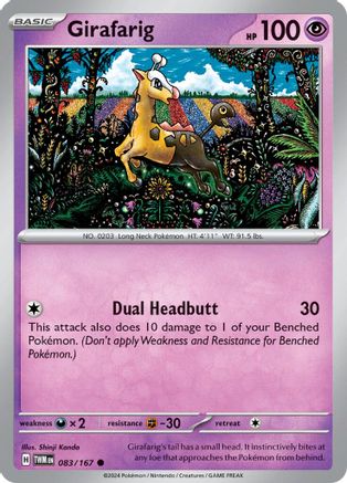 Girafarig 83 - SV06 Twilight Masquerade Reverse Holofoil - Poke-Collect