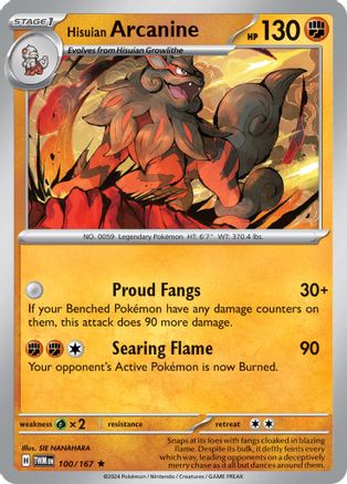 Hisuian Arcanine 100 - SV06 Twilight Masquerade Reverse Holofoil - Poke-Collect