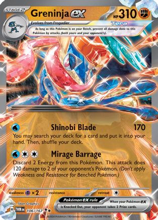 Greninja ex - 106/167 106 - SV06 Twilight Masquerade Holofoil - Poke-Collect