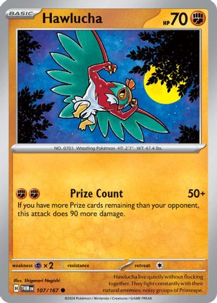 Hawlucha 107 - SV06 Twilight Masquerade Reverse Holofoil - Poke-Collect