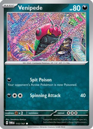 Venipede 115 - SV06 Twilight Masquerade Reverse Holofoil - Poke-Collect