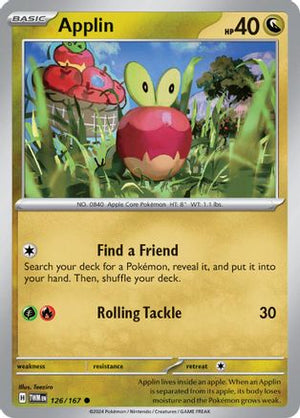 Applin - 126/167 126 - SV06 Twilight Masquerade Reverse Holofoil - Poke-Collect