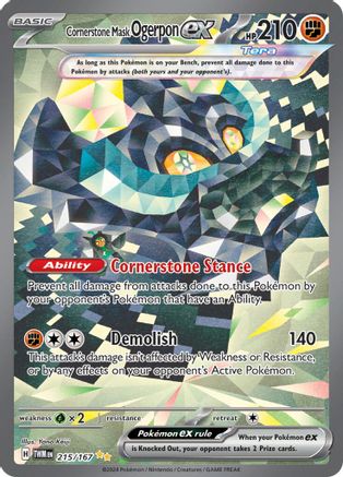 Cornerstone Mask Ogerpon ex - 215/167 215 - SV06 Twilight Masquerade Holofoil - Poke-Collect