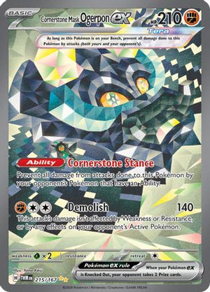 Cornerstone Mask Ogerpon ex - 215/167 215 - SV06 Twilight Masquerade Holofoil - Poke-Collect