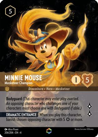 Minnie Mouse - Musketeer Champion (Enchanted) (206/204) - Ursulas Return Holofoil - Poke-Collect
