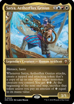 Satya, Aetherflux Genius (Foil Etched) (M3C-023) - Modern Horizons 3 Commander Foil - Poke-Collect