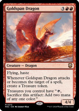 Goldspan Dragon (Ripple Foil) (M3C-212) - Modern Horizons 3 Commander Foil - Poke-Collect