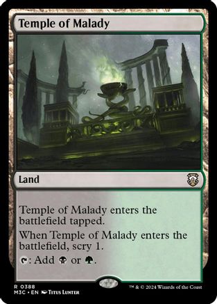 Temple of Malady (Ripple Foil) (M3C-388) - Modern Horizons 3 Commander Foil - Poke-Collect
