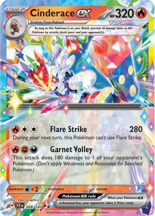 Cinderace ex - 028/142 28 - SV07 Stellar Crown Holofoil - Poke-Collect