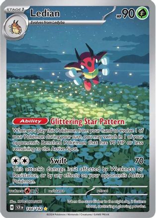 Ledian - 144/142 144 - SV07 Stellar Crown Holofoil - Poke-Collect