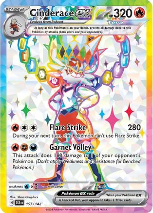 Cinderace ex - 157/142 157 - SV07 Stellar Crown Holofoil - Poke-Collect