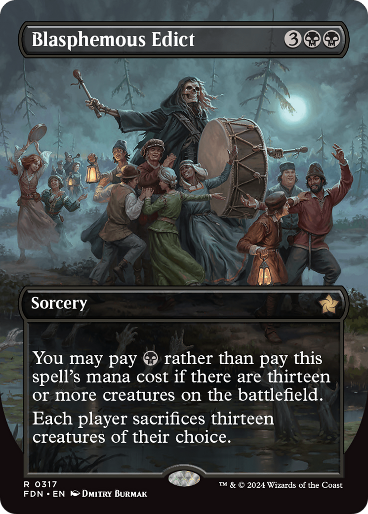 Blasphemous Edict (FDN-317) - Foundations (Borderless) Foil - Poke-Collect