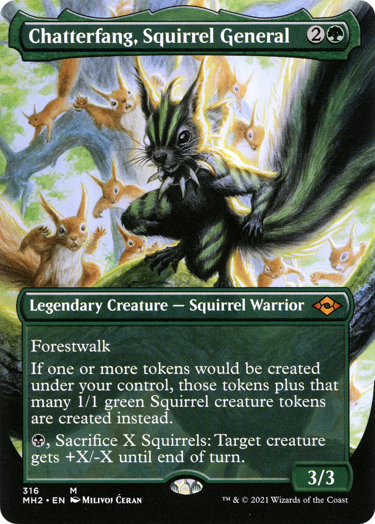 Chatterfang, Squirrel General (MH2-316) - Modern Horizons 2 (Borderless) Foil - Poke-Collect