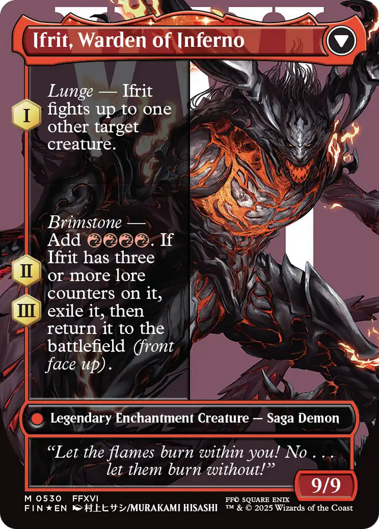 Clive, Ifrit's Dominant // Ifrit, Warden of Inferno (FIN-530) - FINAL FANTASY: (enchantment) (Borderless) Foil - Poke-Collect