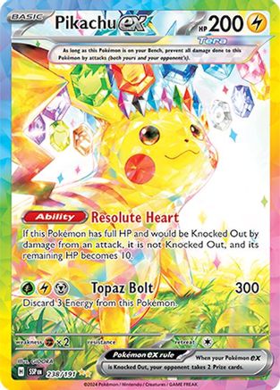 Pikachu ex - 238/191 238 - SV08 Surging Sparks Holofoil - Poke-Collect