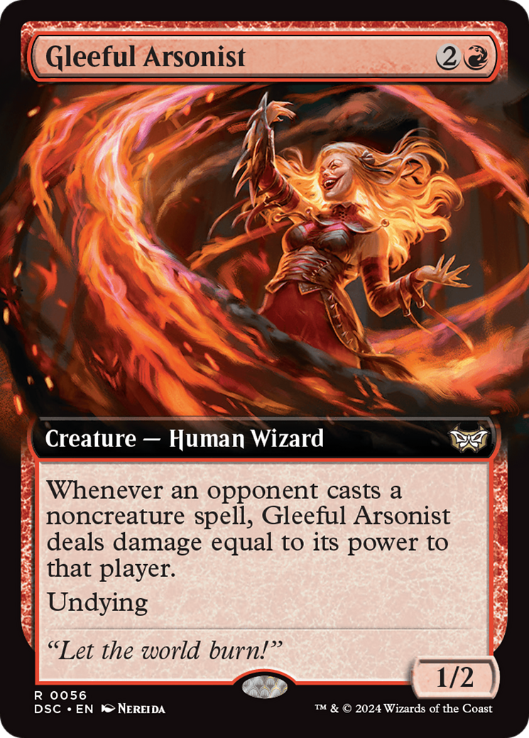 Gleeful Arsonist (DSC-056) - Duskmourn: House of Horror Commander: (Extended Art) - Poke-Collect
