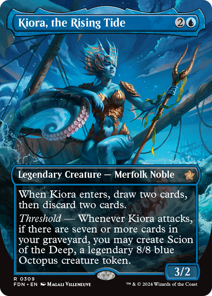Kiora, the Rising Tide (FDN-309) - Foundations (Borderless) Foil - Poke-Collect