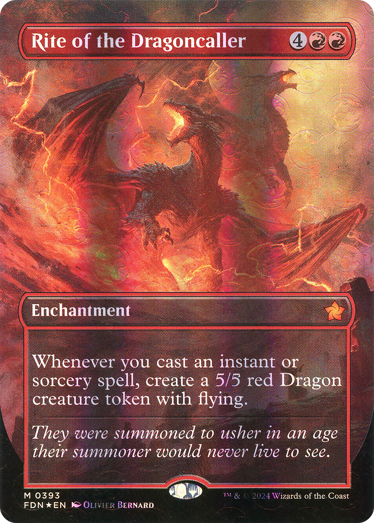 Rite of the Dragoncaller (FDN-393) - Foundations (Borderless) Foil - Poke-Collect