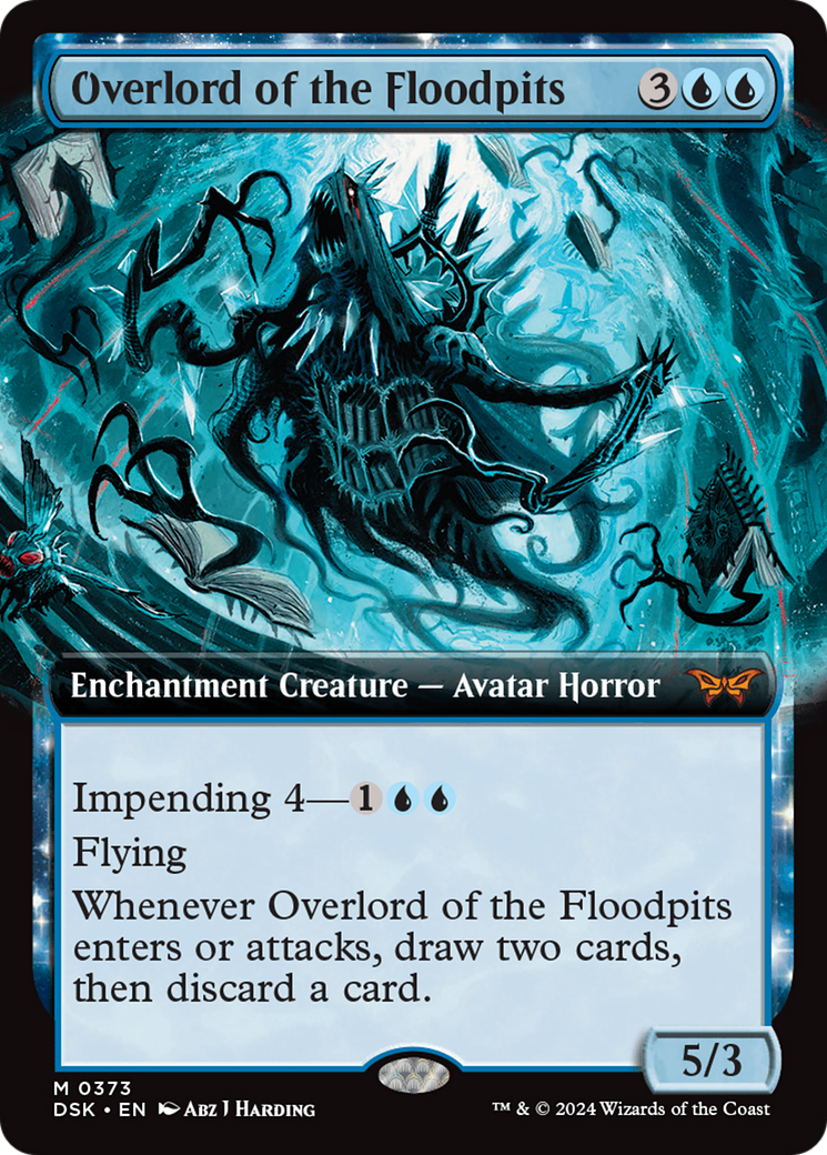 Overlord of the Floodpits (DSK-373) - Duskmourn: House of Horror: (Extended Art, enchantment) Foil - Poke-Collect