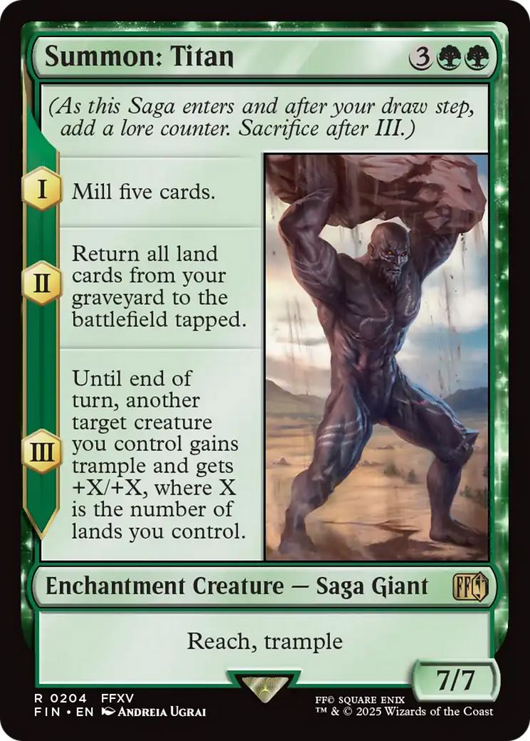Summon: Titan (FIN-204) - FINAL FANTASY: (enchantment) Foil - Poke-Collect