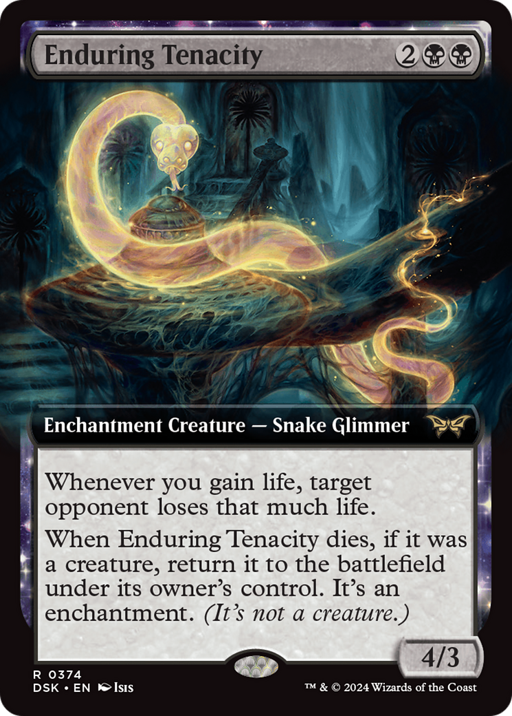 Enduring Tenacity (DSK-374) - Duskmourn: House of Horror: (Extended Art, enchantment) - Poke-Collect