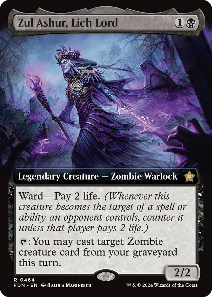 Zul Ashur, Lich Lord (FDN-464) - Foundations: (Extended Art) Foil - Poke-Collect