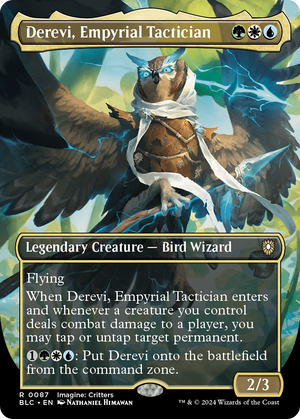 Derevi, Empyrial Tactician (Borderless) (BLC-087) - Bloomburrow Commander (Borderless) Foil