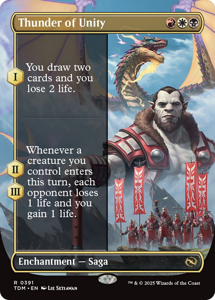 Thunder of Unity (TDM-391) - Tarkir: Dragonstorm: (enchantment) (Borderless) Foil - Poke-Collect