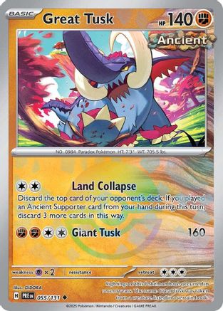 Great Tusk (Poke Ball Pattern) 55 - SV Prismatic Evolutions Holofoil - Poke-Collect