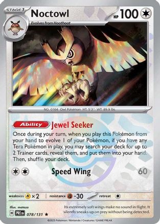 Noctowl (Poke Ball Pattern) 78 - SV Prismatic Evolutions Holofoil - Poke-Collect