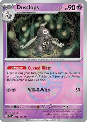 Dusclops (Master Ball Pattern) 36 - SV Prismatic Evolutions Holofoil - Poke-Collect