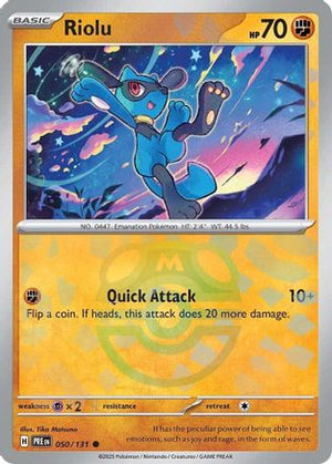 Riolu (Master Ball Pattern) 50 - SV Prismatic Evolutions Holofoil - Poke-Collect